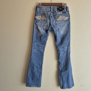 Miss Me Angel Wings Embellished Boot Cut Jeans Size 27